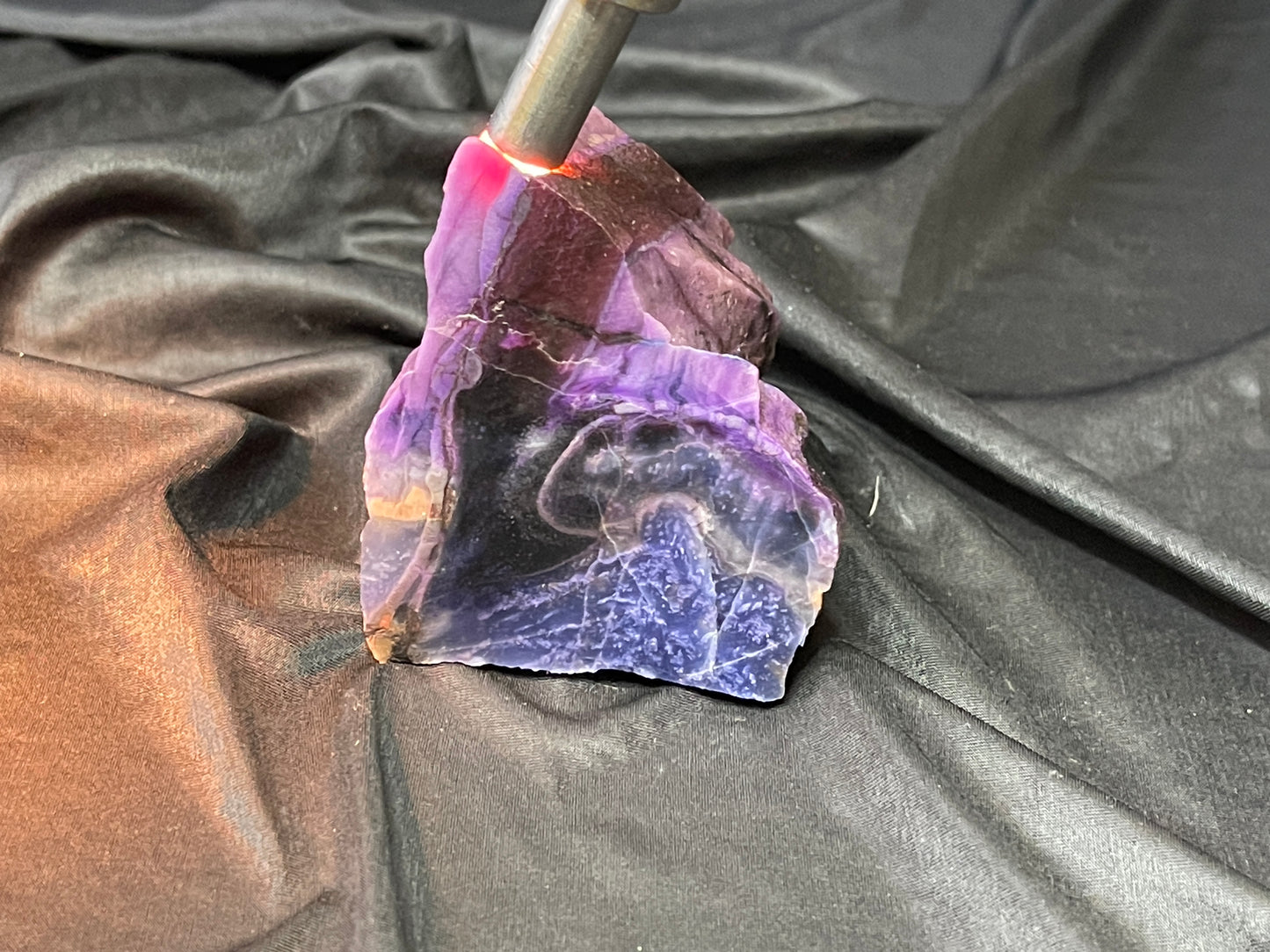 Sugilite & Richterite rough cut slab - 829 carats