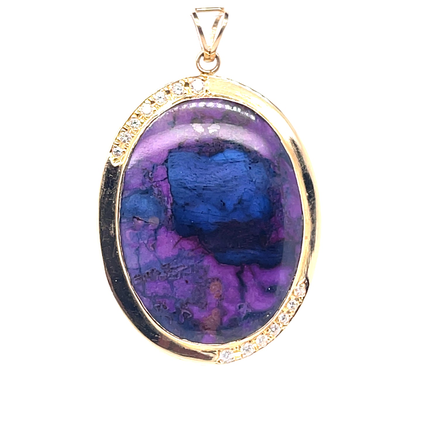 Sugilite Mosaic Pendant with 18k solid Gold & Diamonds