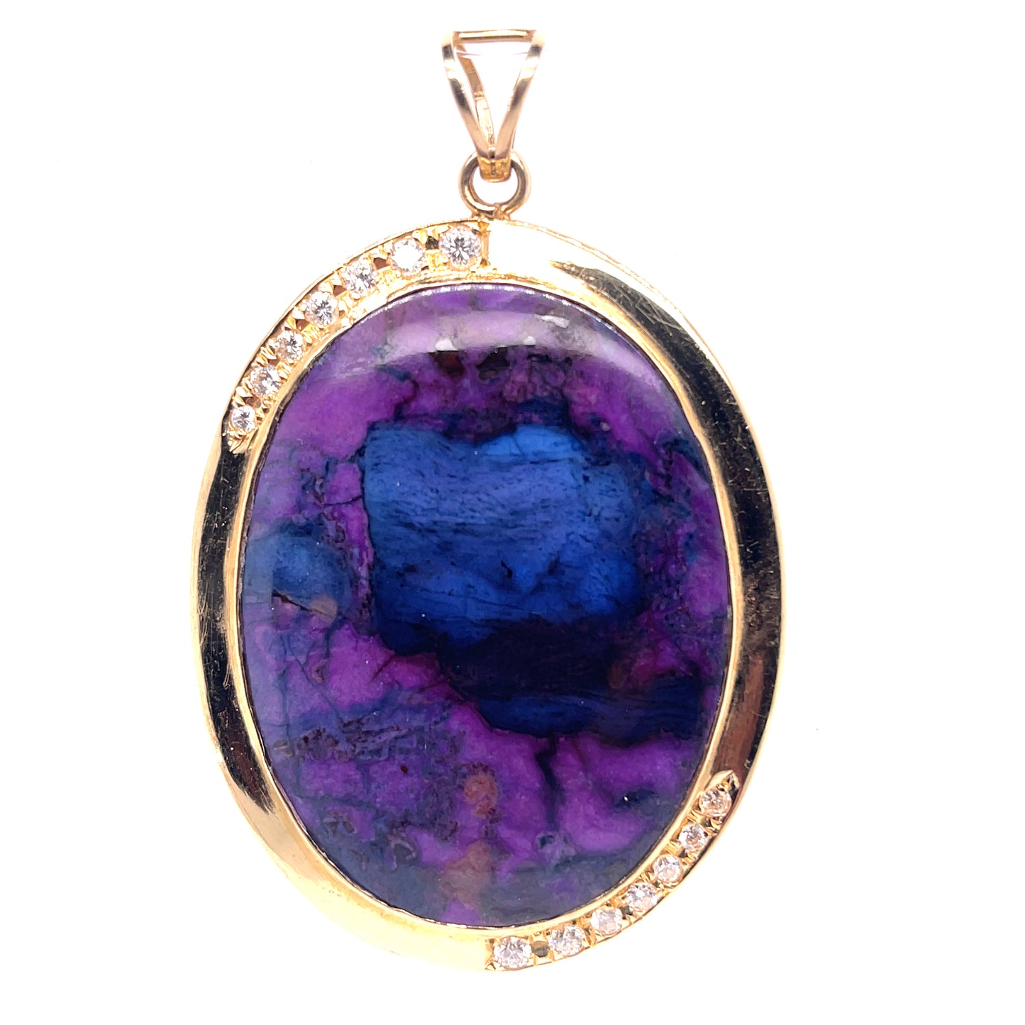 Sugilite Mosaic Pendant with 18k solid Gold & Diamonds