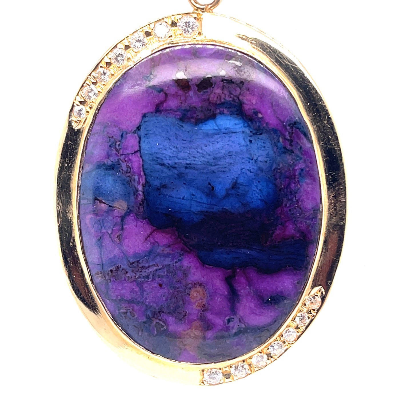 Sugilite Mosaic Pendant with 18k solid Gold & Diamonds