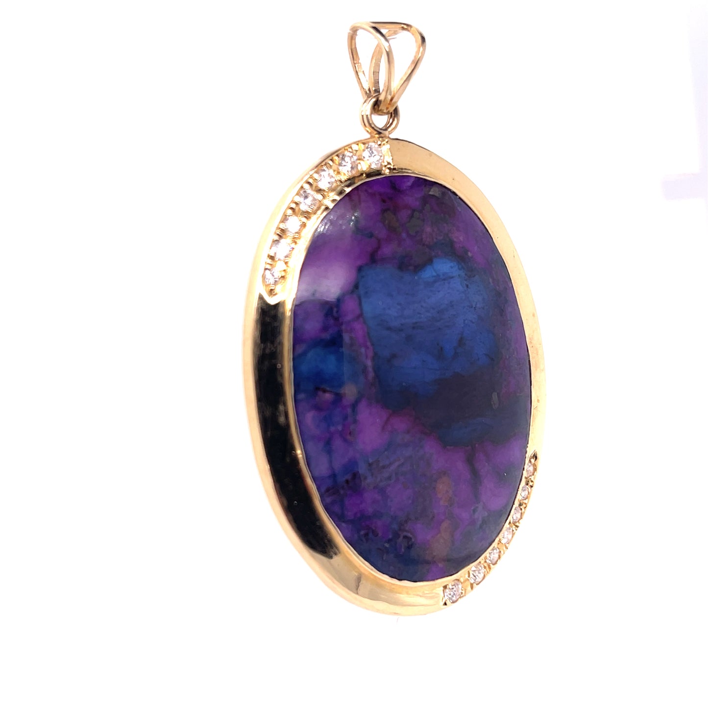 Sugilite Mosaic Pendant with 18k solid Gold & Diamonds