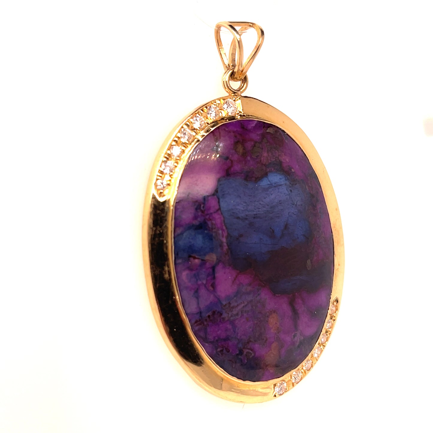 Sugilite Mosaic Pendant with 18k solid Gold & Diamonds